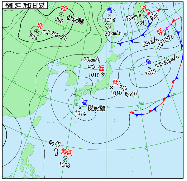 国内気温概況 年7月31日18時 日本時間 までの最高気温の平年差 気温のページ 気温データから地球大気を見る