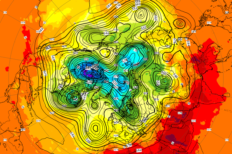 全球大気の流れ、寒気・暖気の状況：2021年4月23日12utc 気温のページ 気温データから地球大気を見る