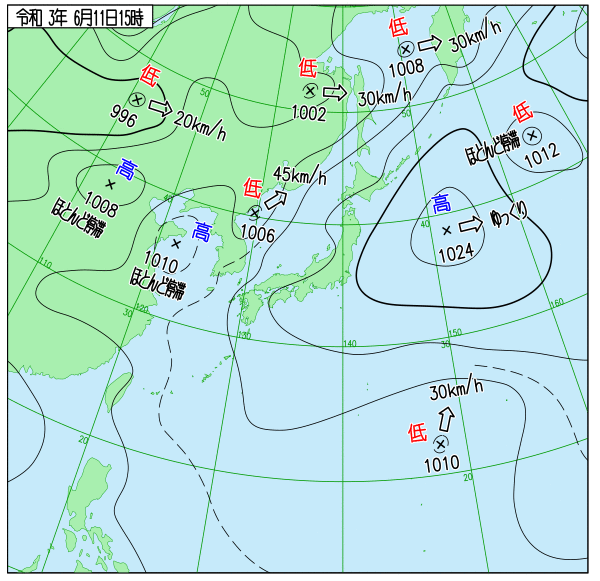 国内気温概況 21年6月11日18時 日本時間 までの最高気温の平年差 気温のページ 気温データから地球大気を見る